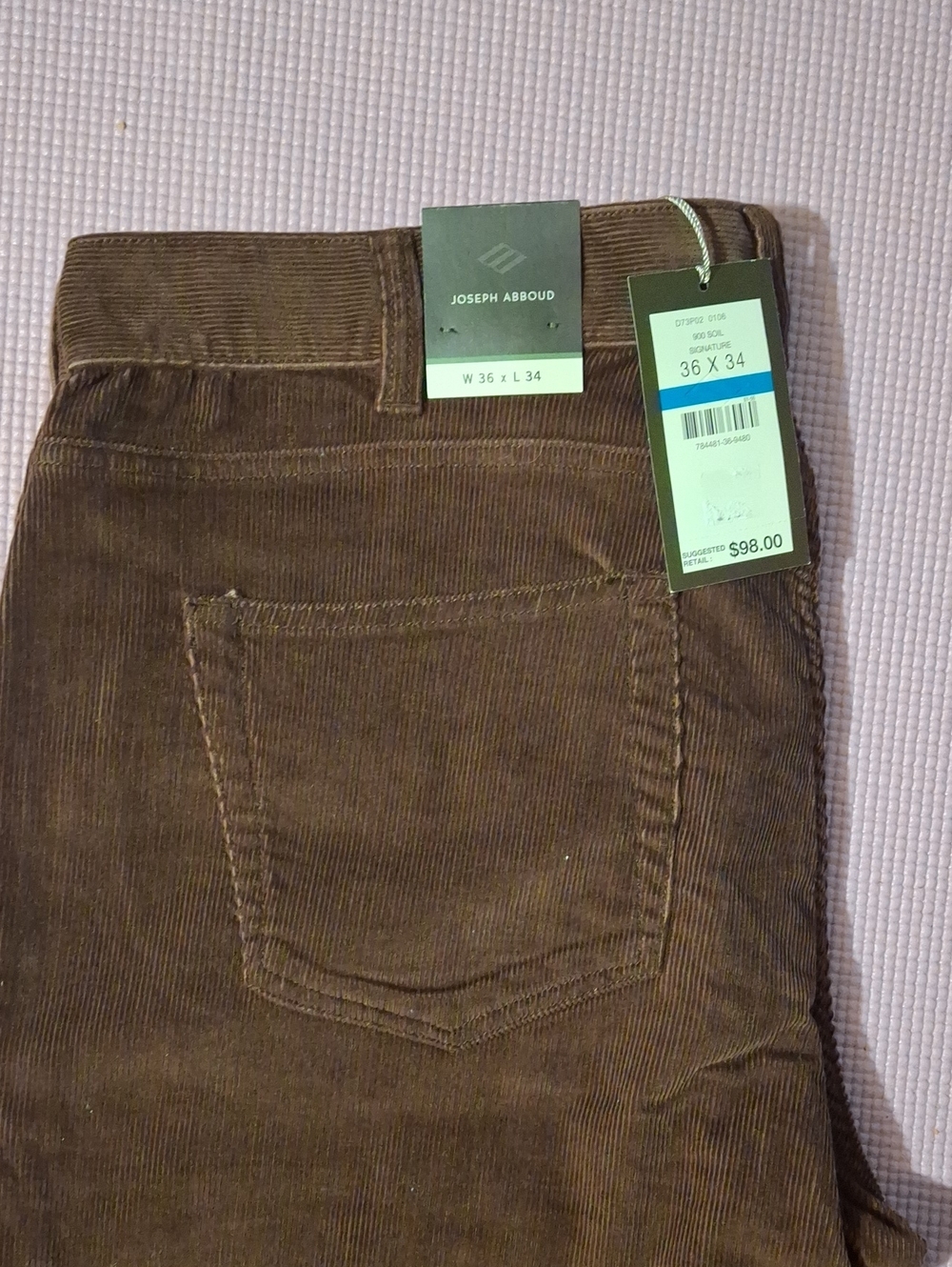 Joseph Abboud Brown Corduroy Pants